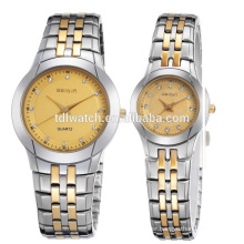 2015 the classic style Stainless Steel Golden lovers' watches